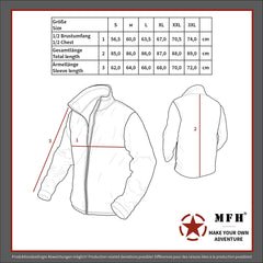 Jachetă Combat BW Kampfjacke Camuflaj BW MFH - Guler fleece, Fermoar 2-way