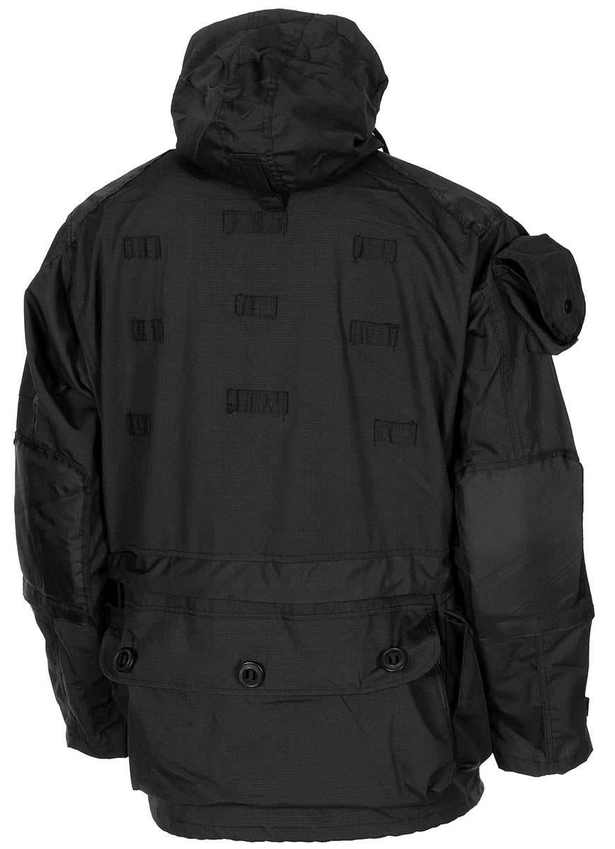 Jachetă Combat/Commando Kommando Smock Negru MFHProfessional - Rip Stop, Fermoar Bidirecțional