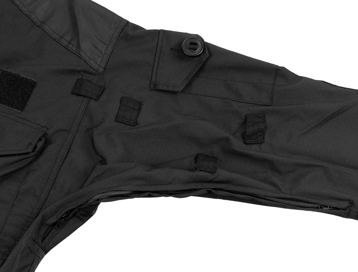 Jachetă Combat/Commando Kommando Smock Negru MFHProfessional - Rip Stop, Fermoar Bidirecțional