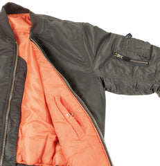 Jachetă Combat Pilot MA1 US Gri Urban MFH - Reversibilă, Fermoar Rezistent