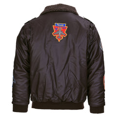 Jachetă de Zbor Copii Kinder Flight Jacket PU Piele Maro - Stil Adevărat pentru Micii Aviatori