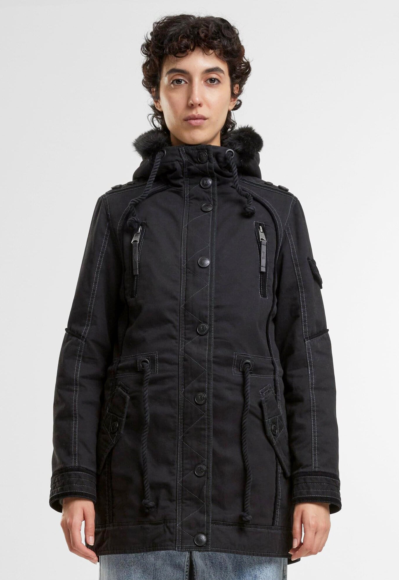 Jacheta Emma Winterparka Negru Dama Brandit - Caldură Urbană Premium