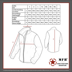 Jachetă Fleece Combat M95 CZ Camuflaj MFHProfessional - Fermoare YKK, Panouri Ripstop