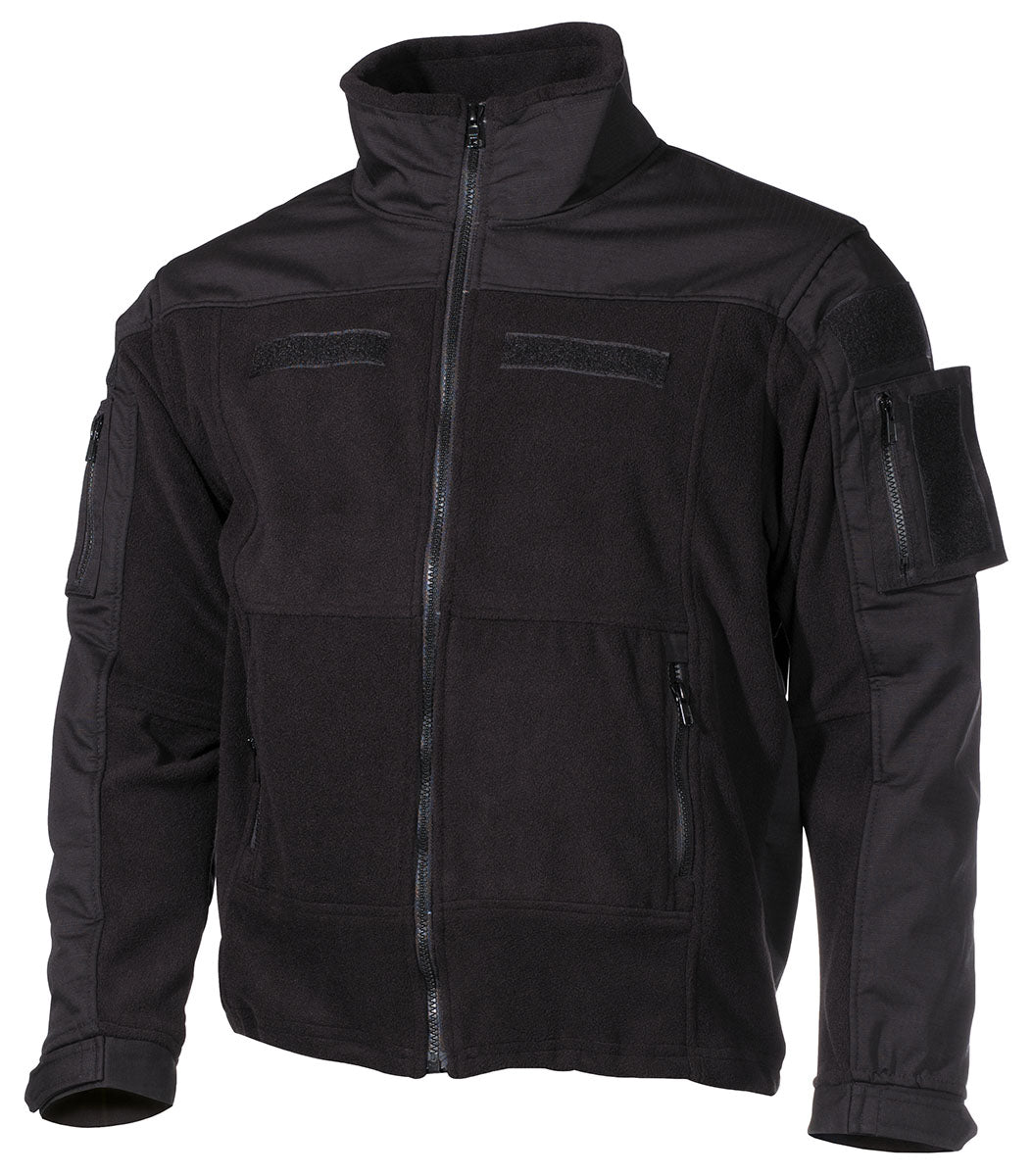 Jachetă Fleece Combat Negru MFHProfessional - Fermoare YKK, Ranforsări Ripstop