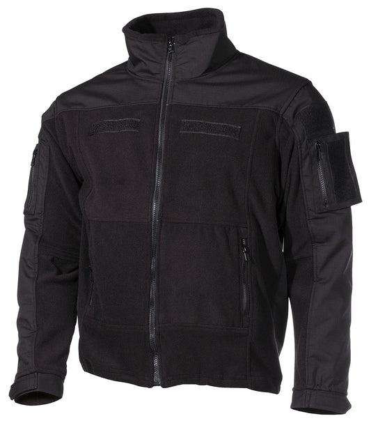 Jachetă Fleece Combat Negru MFHProfessional - Fermoare YKK, Ranforsări Ripstop