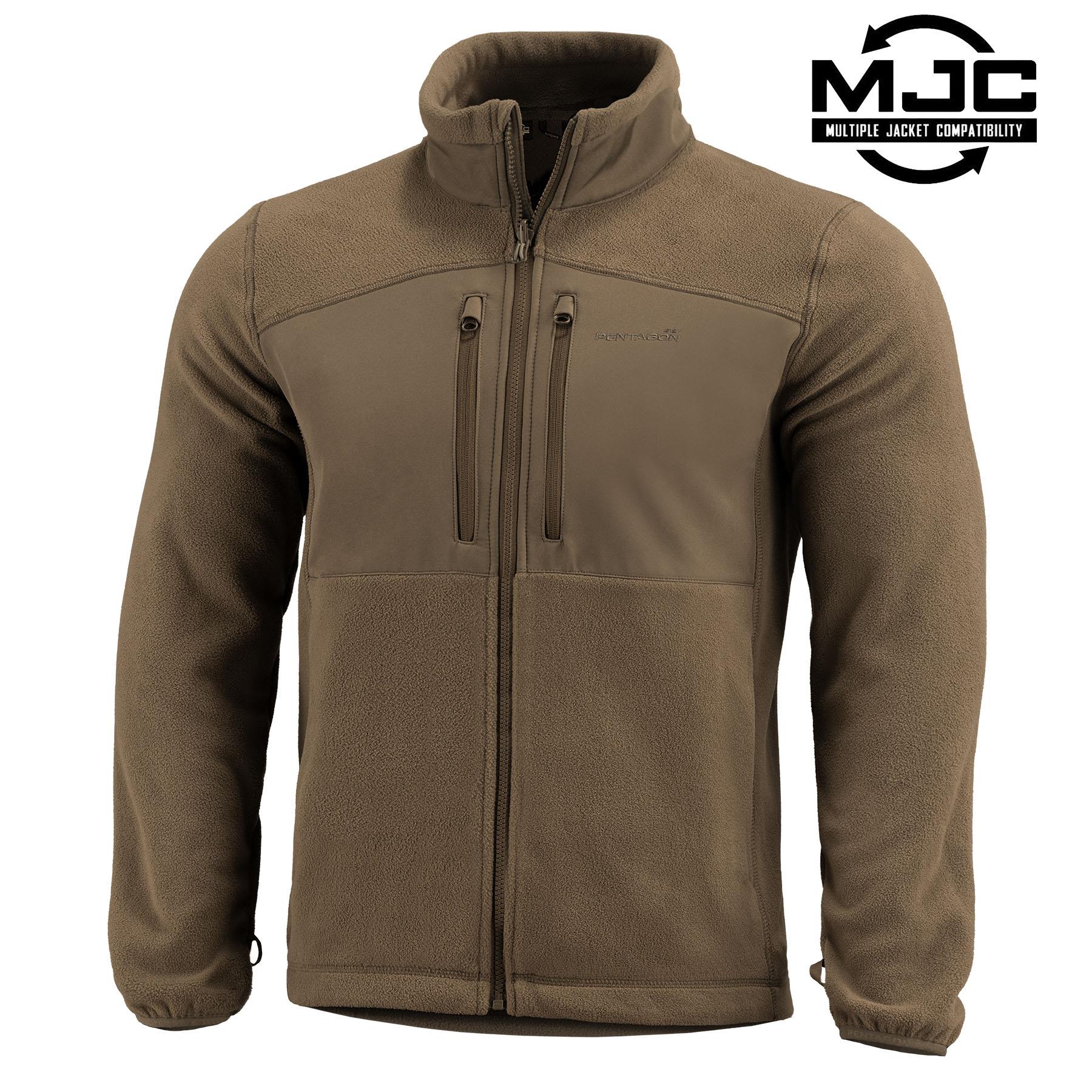 Jachetă Fleece Pentagon Ajax 2.5 – 385 g/m², Compatibilă MJC, Coyote