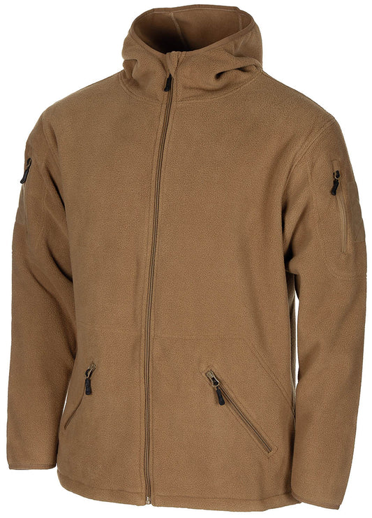Jachetă Fleece Tactical Coyote MFH - Panouri Velcro, Fermoare YKK