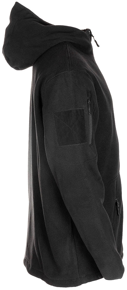 Jachetă Fleece Tactical Negru MFH - Fermoare YKK, Panouri Velcro