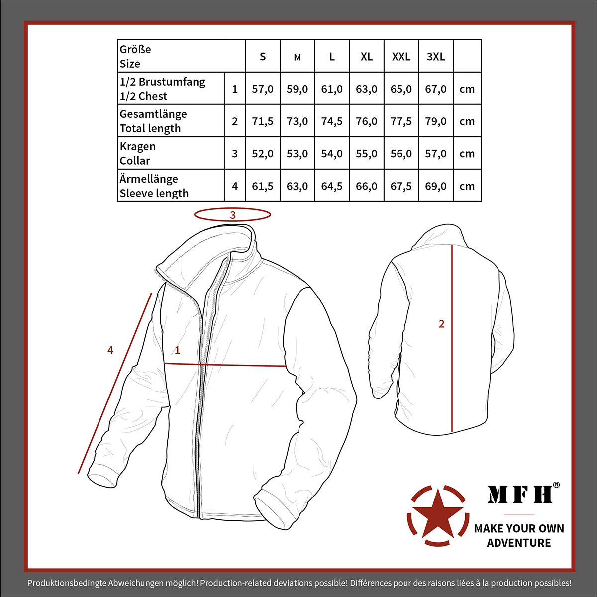 Jachetă Fleece Tactical Negru MFH - Fermoare YKK, Panouri Velcro