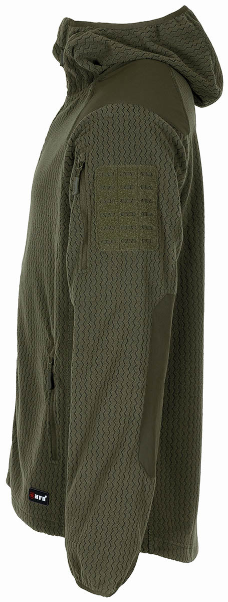 Jachetă Fleece ViperGrid Oliv MFH - Fermoar YKK, Ranforsări Umeri