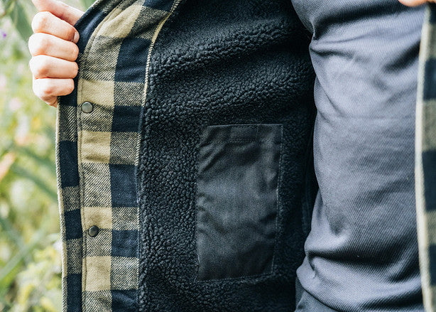 Jachetă Houthakkers Sherpa Negru/Olive Fostex - Căldură Robustă și Versatilitate