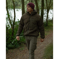 Jachetă Izolată cu Glugă KORDA Dark Olive - Confort Termic Pescuit - 3