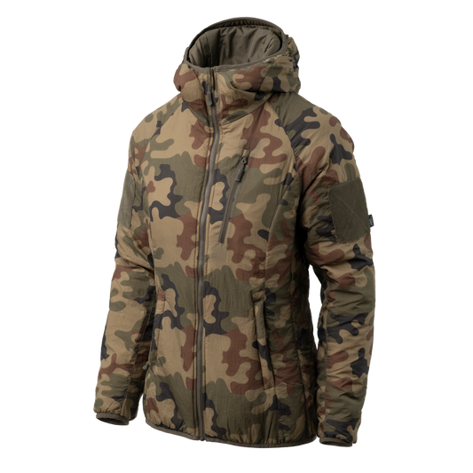 Jachetă Izolată Femei Helikon-Tex WOLFHOUND Hoodie® Climashield® Apex™ PL Woodland