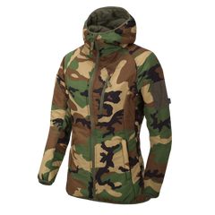 Jachetă Izolată Helikon-Tex WOMEN'S WOLFHOUND Hoodie® Climashield® Apex™ US Woodland