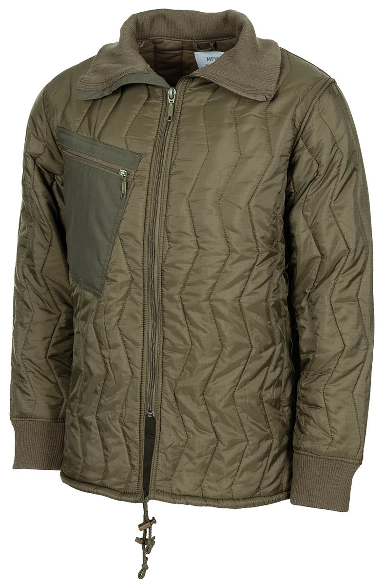Jachetă Liner BW Kälteschutz Oliv MFH - Matlasată, Fermoar Frontal
