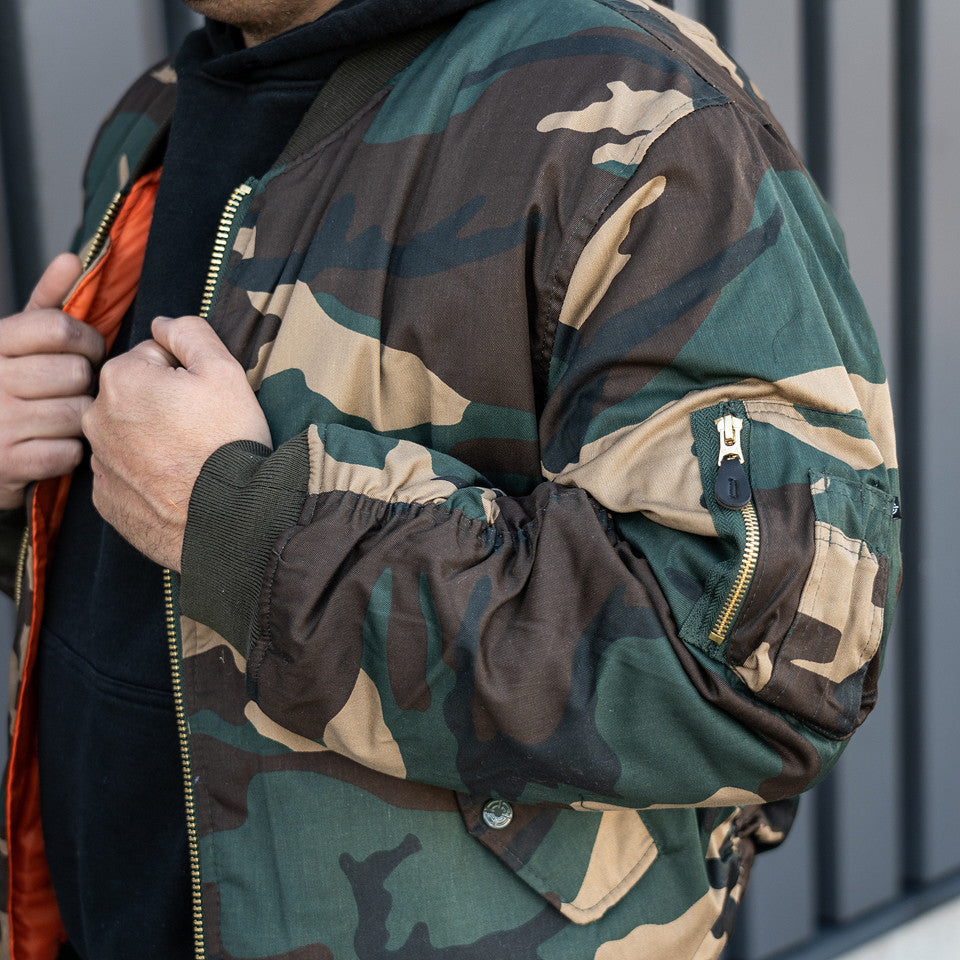 Jachetă MA-1 Camo Woodland Fostex Garments - Adaptabilitate Strategică