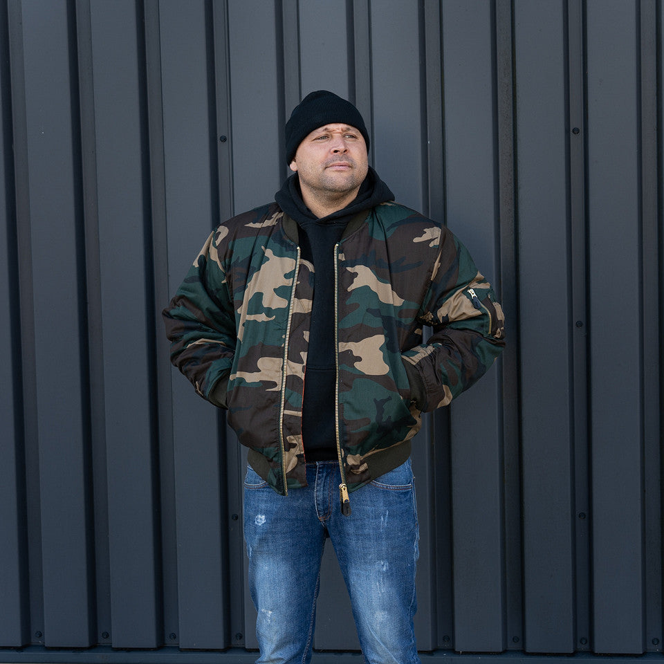 Jachetă MA-1 Camo Woodland Fostex Garments - Adaptabilitate Strategică