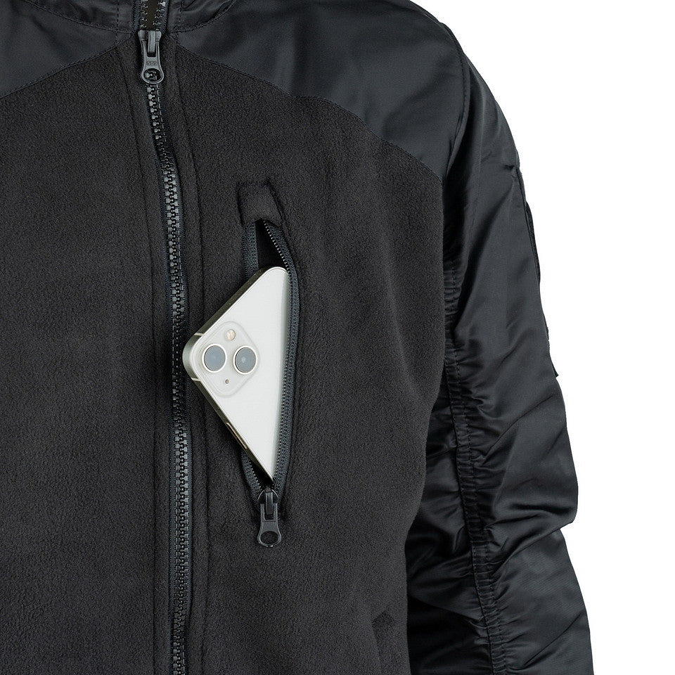 Jachetă MA-1 Fleece Bomber Negru Tactical Gear - Performanță Tactică Optimă