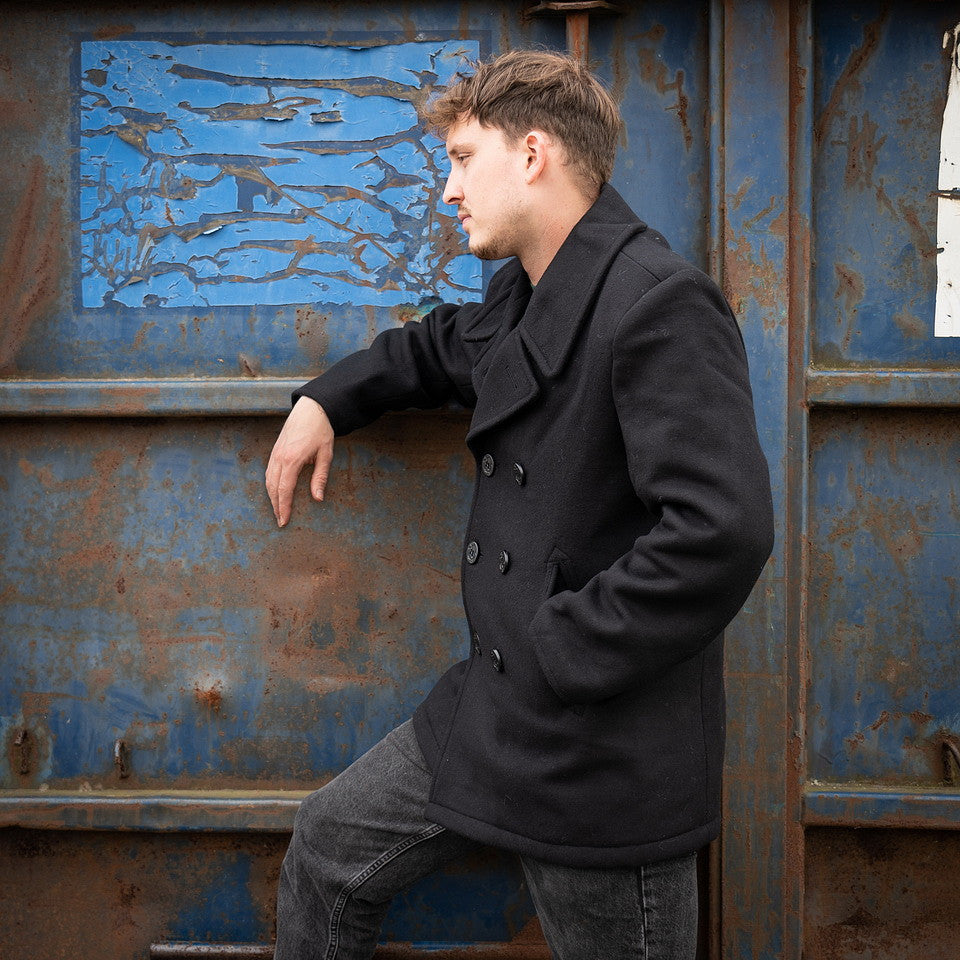 Jachetă Pea Coat Marine Jekker Negru Fostex - Căldură Neclintită, Stil Adevărat