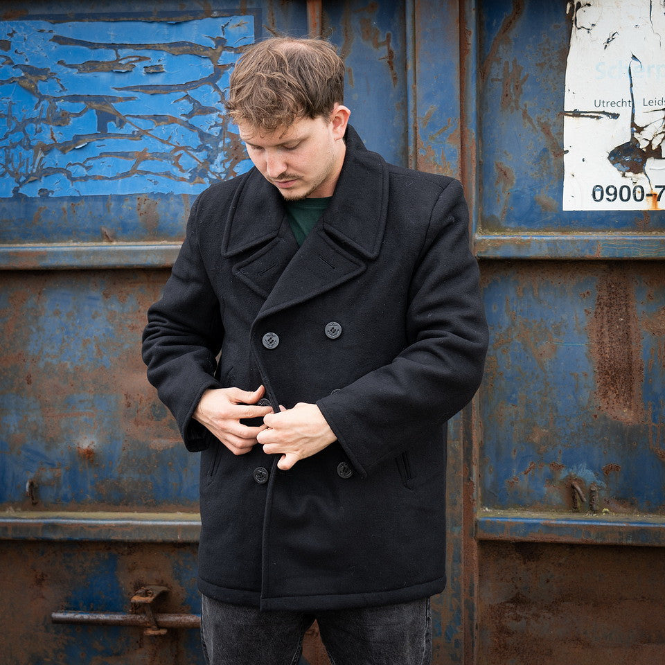 Jachetă Pea Coat Marine Jekker Negru Fostex - Căldură Neclintită, Stil Adevărat