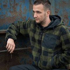 Jachetă Reversible Sherpa Softshell Negru/Olive - Adaptabilitate Tactica Maximă
