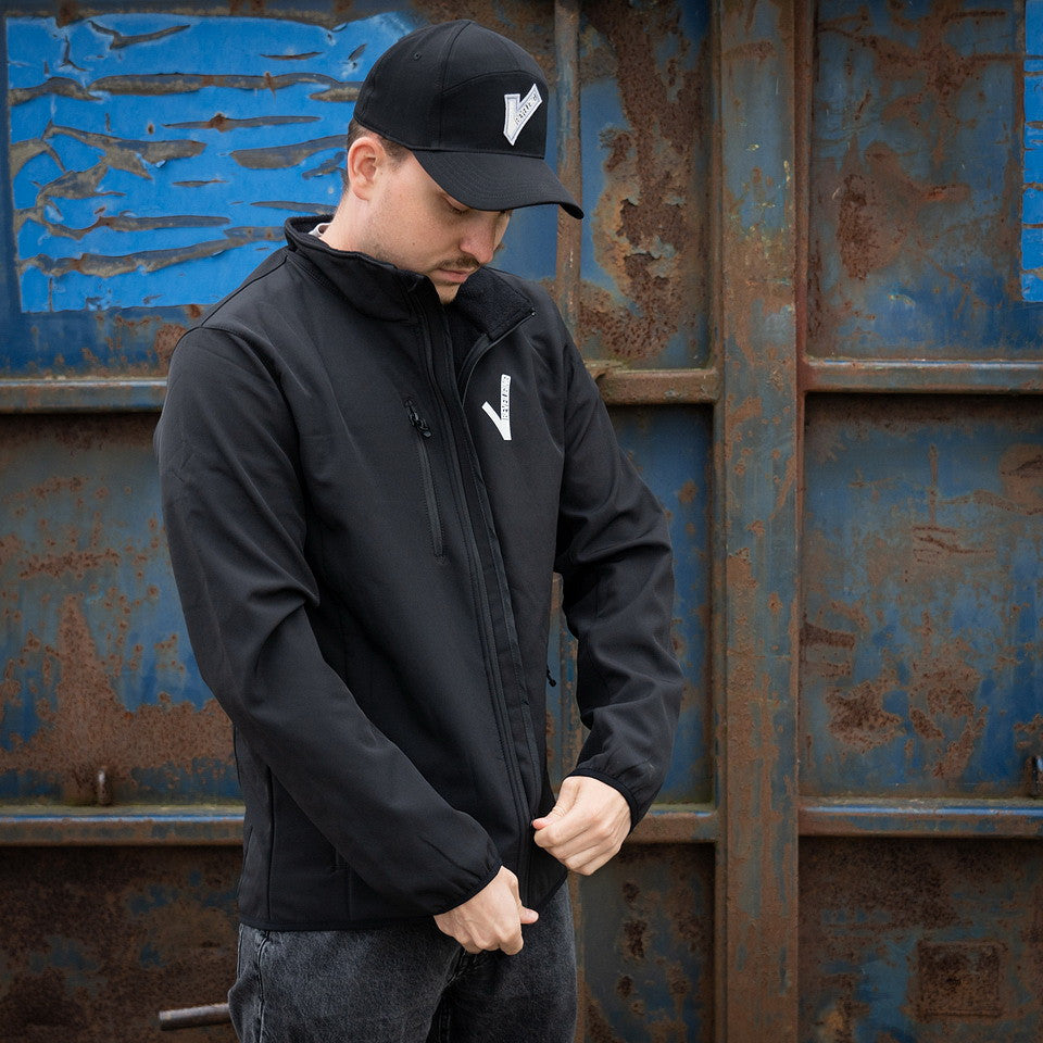 Jachetă Softshell Beveiliging V-logo Negru - Protecție & Confort de Elită