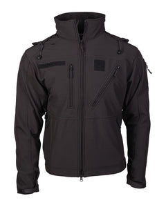 Jachetă Softshell Mil-Tec SCU 14 – 3 Straturi, 5.000 mm, Neagră
