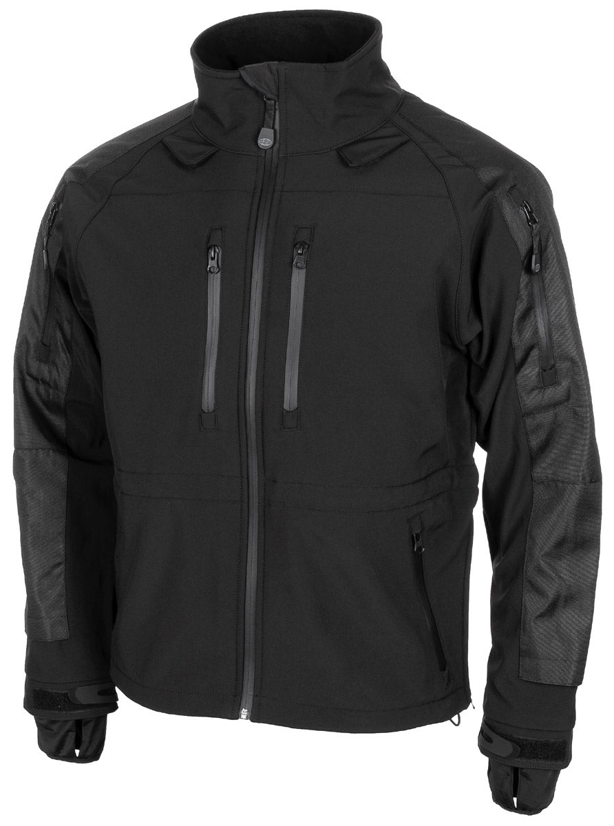 Jachetă Softshell Protect Negru MFH - Impermeabilă, Respirabilă