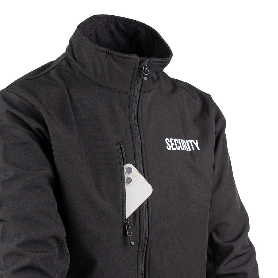 Jachetă Softshell Security Negru - Rezistență și Agilitate în Serviciu
