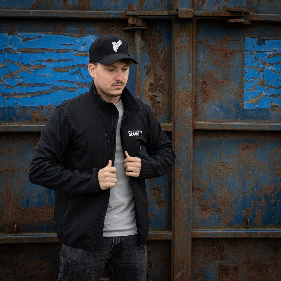 Jachetă Softshell Security Negru - Rezistență și Agilitate în Serviciu