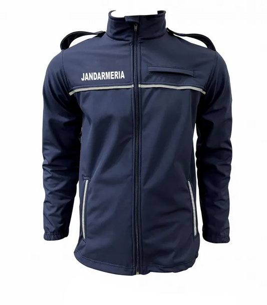 Jacheta Softshell Unisex Jandarmeria Romana cu Mesada si Gluga Bsic