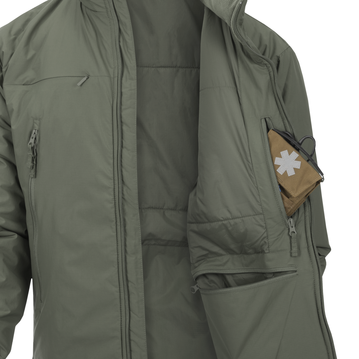 Jachetă tactică de iarnă Helikon-Tex cu izolație Climashield® Apex 100g și panouri de identificare retractabile