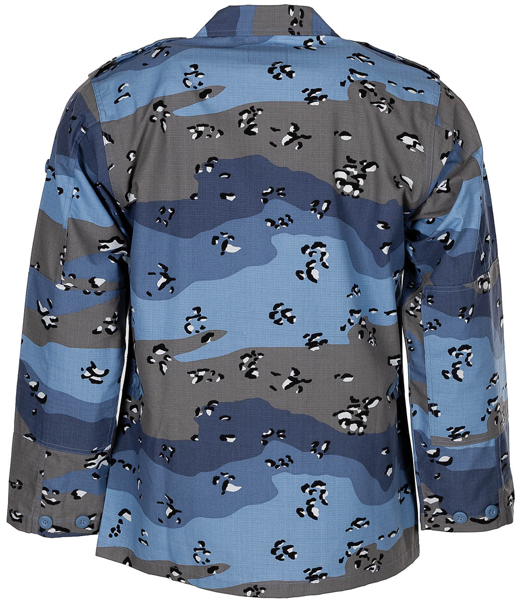 Jachetă Tactică US BDU Chocolate Chip Blue Camo - Rip Stop, 100% Bumbac