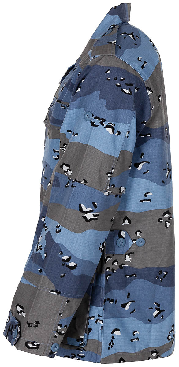 Jachetă Tactică US BDU Chocolate Chip Blue Camo - Rip Stop, 100% Bumbac