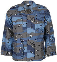 Jachetă Tactică US BDU Chocolate Chip Blue Camo - Rip Stop, 100% Bumbac
