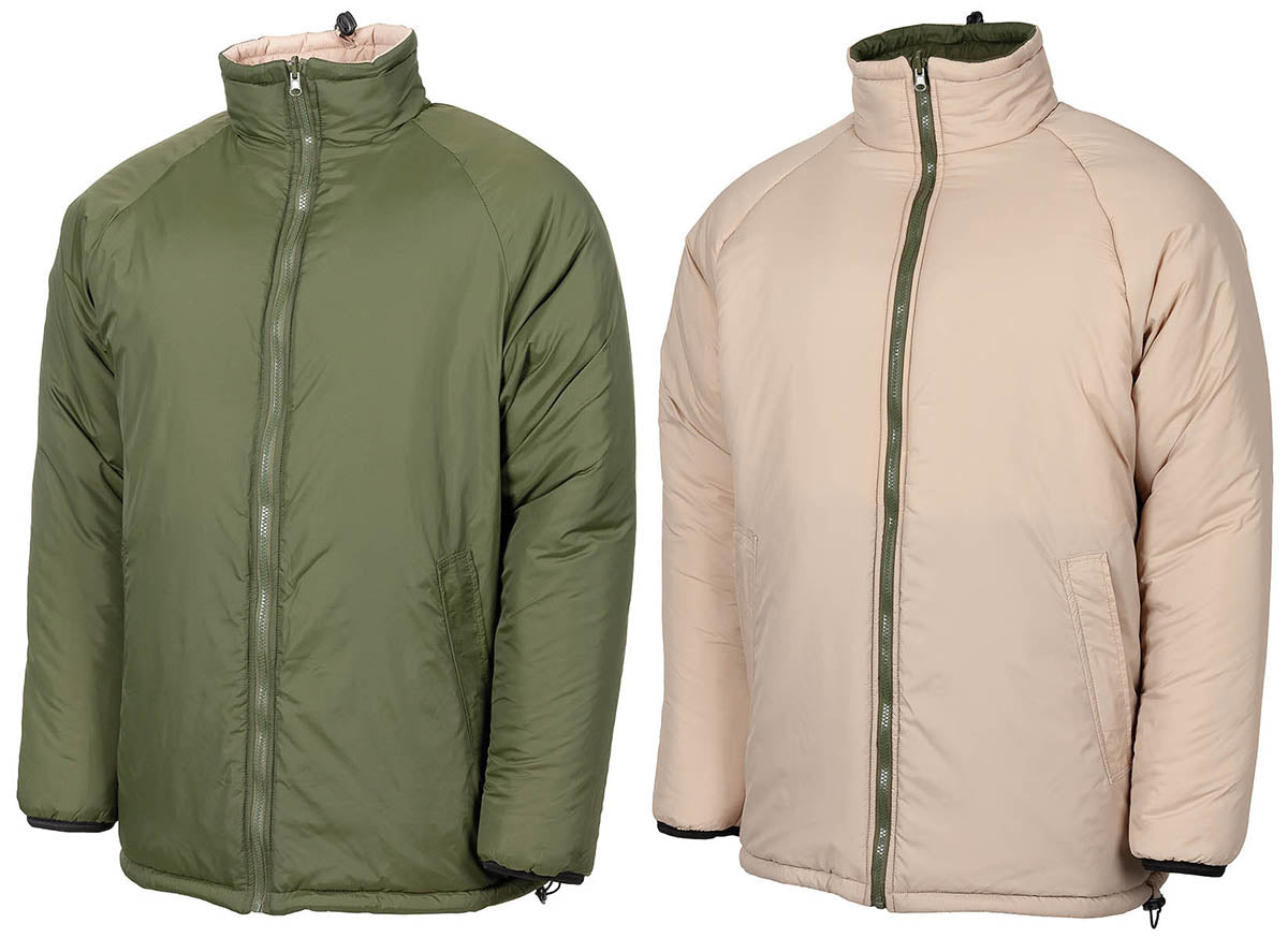 Jachetă Termo Reversibilă Brit. Oliv/Khaki MFH - Fermoar frontal, 100% Nailon