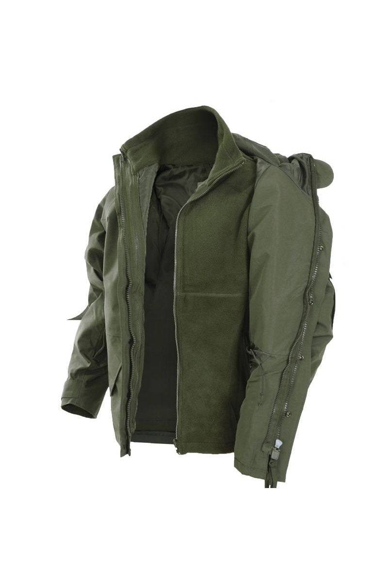 Jachetă Verde Impermeabilă cu Căptușeală Fleece Detașabilă