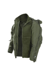 Jachetă Verde Impermeabilă cu Căptușeală Fleece Detașabilă