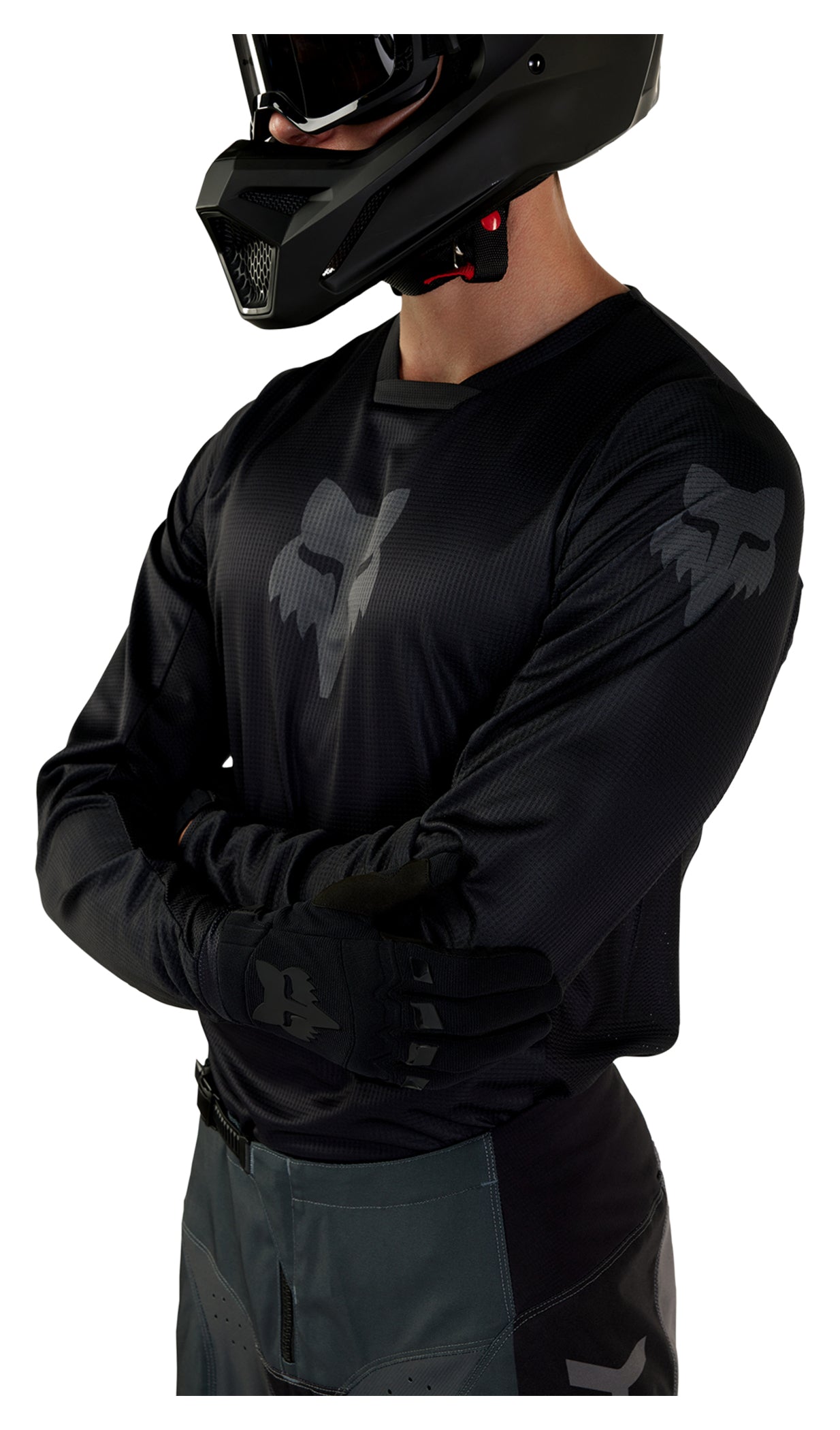 Jersey Moto Fox 180 Blackout - Confort Uscat și Ventilație Superioară