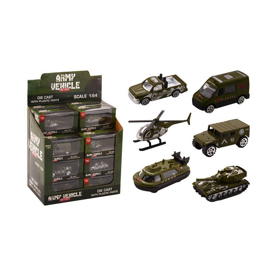 Jucării Militare Vehicule 1:64 - Set 24 Buc. pentru Misiuni Tactică