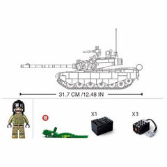 Kit Construcție Tanc RC Sluban Army ZTZ-99AS M38-B7071 Sluban - Asamblează și Domină