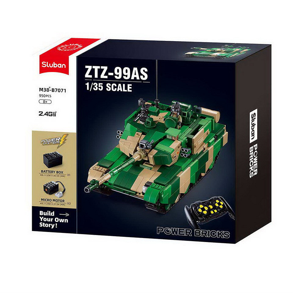 Kit Construcție Tanc RC Sluban Army ZTZ-99AS M38-B7071 Sluban - Asamblează și Domină