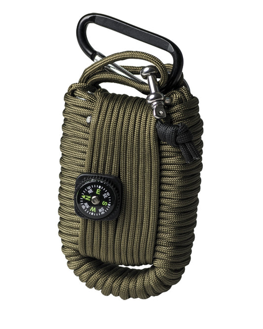 Kit de Supraviețuire Mil-Tec Paracord Large – 12 m Paracord, Oliv