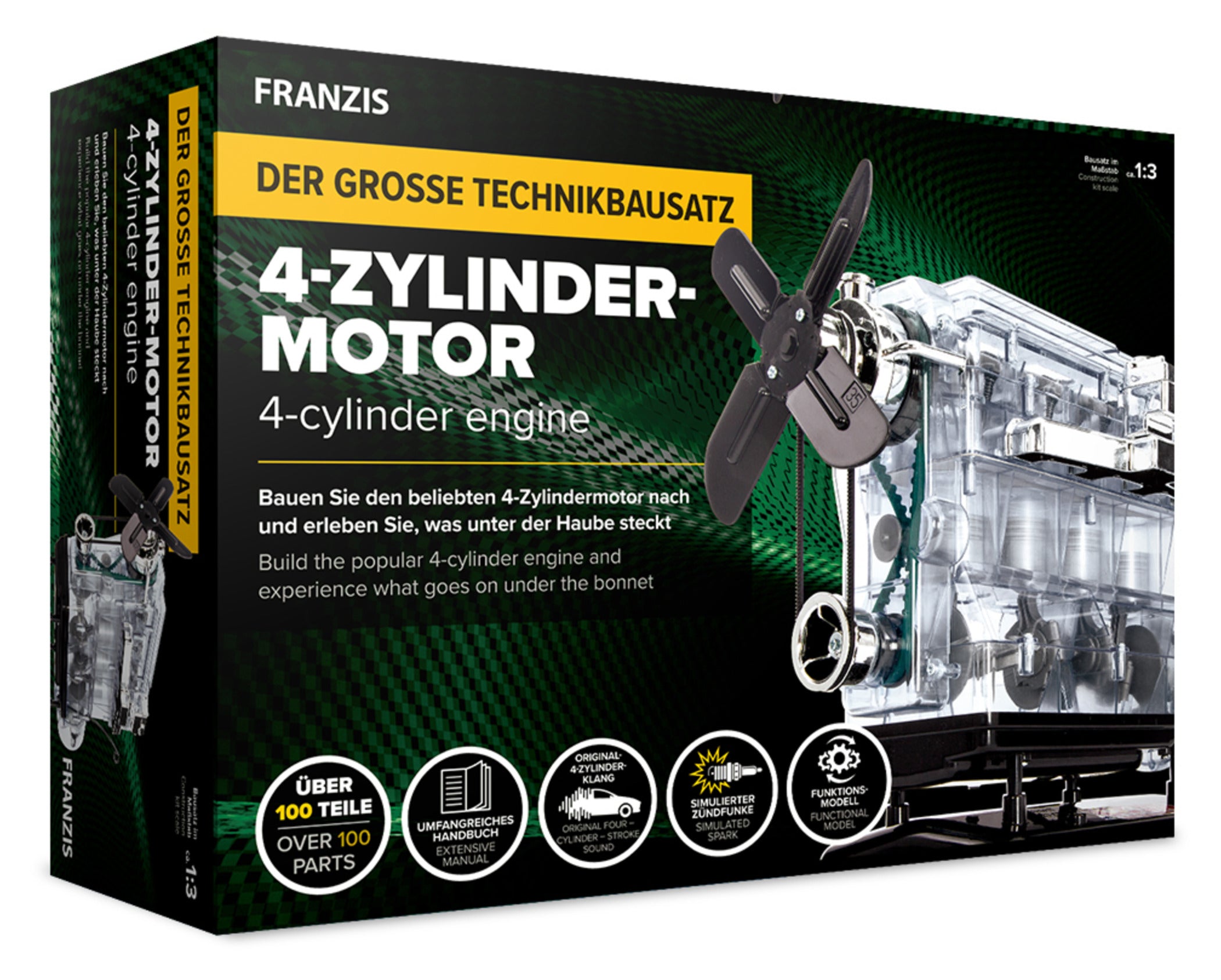 Kit Model Motor 4 Cilindri Franzis - Transparent, Sunet Real