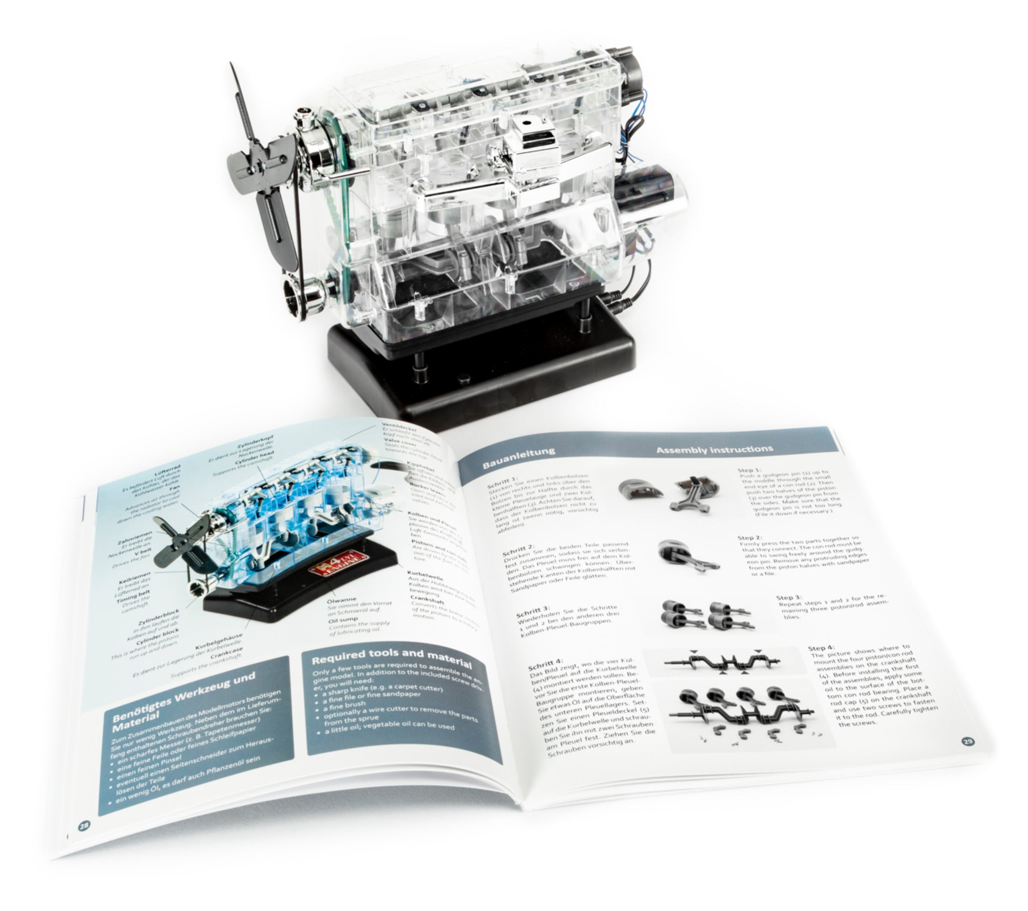 Kit Model Motor 4 Cilindri Franzis - Transparent, Sunet Real
