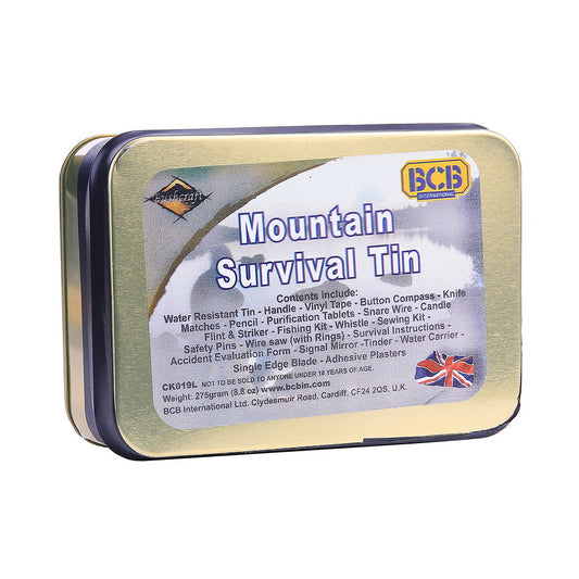 Kit Supraviețuire Mountain Survival Tin CK019L BCB - Esențial pentru Orice Aventură Extremă