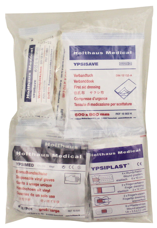 Kit Survival HOLTHAUS Set Reîncărcare Prim Ajutor - DIN 13167, 27 piese