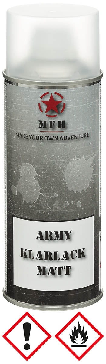 Lac Spray Transparent Mat Army MFH - Uscare 20 min, Rezistent 80°C