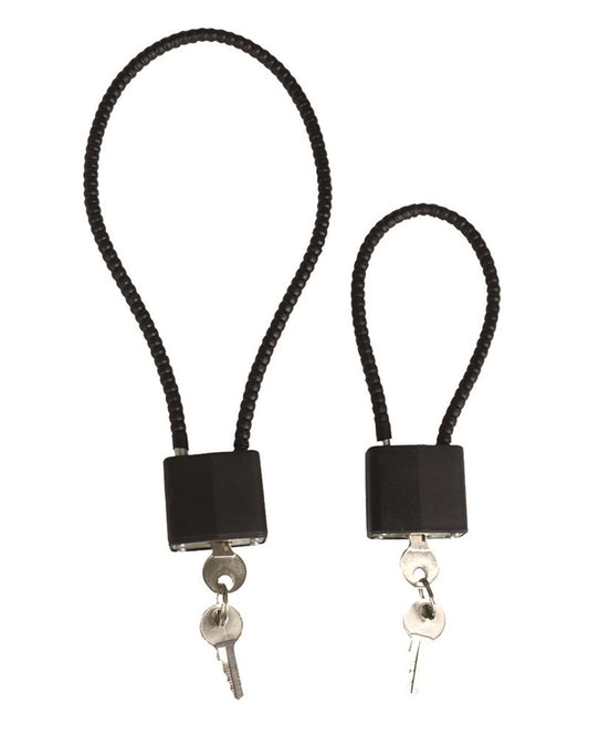 Lacăt cu Cablu Mil-Tec – 20 cm, 2 Chei, Negru