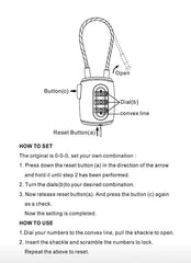 Lacăt cu Cifru Combi lock Negru Tactical Gear - Securitate Instantă